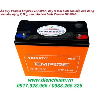 Ắc quy yamato empire pro 12v-30ah dòng cao cấp nặng 7.1kg