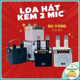 Loa karaoke mini kèm 2 mic ys-601 su-yosd | loa bluetooth mini ys-601 cao cấp, công suất 35w, nhỏ gọn, âm thanh cực hay