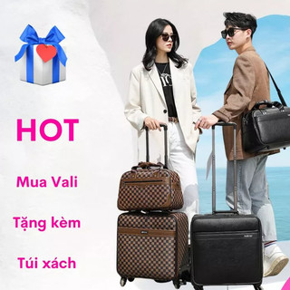 Vali du lịch xách tay cao cấp tặng kèm túi xách thời trang - vali kéo du lịch mini gọn nhẹ sang trọng sức chứa lớn