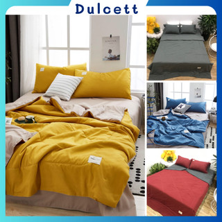 Bộ Chăn Ga Gối Cotton TiCi mềm mịn thoáng mát ( gồm 1 chăn hè đã chần bông, 1 ga và 2 vỏ gôi nằm ).