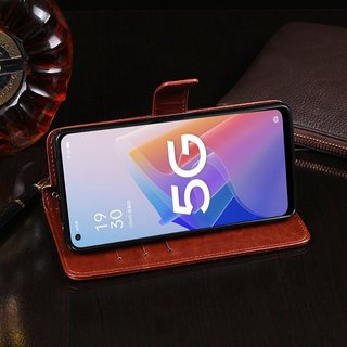 Bao da dạng ví nắp lật hai mặt kèm khe để thẻ cho Realme C67