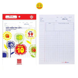Giấy kiểm tra hồng hà cấp 1, giấy kiểm tra 4 ô ly hồng hà ms 4919