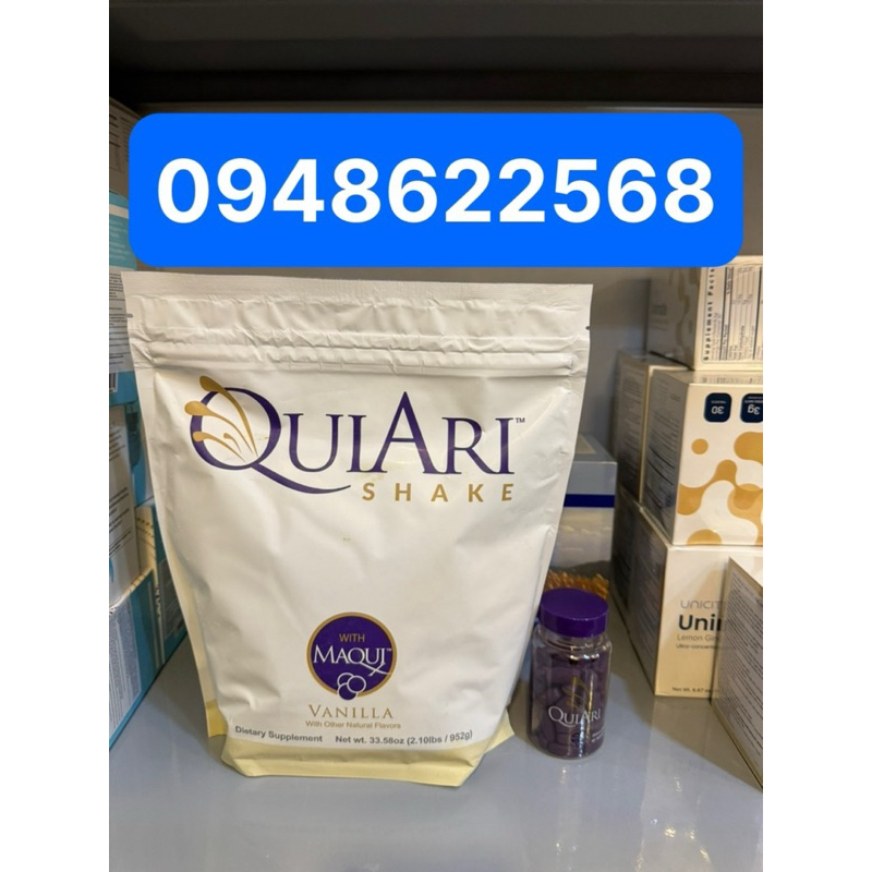 Bộ Giảm cân QuiAri Shake ( 1 túi Sữa + 1 lọ viên năng lượng ) Xuất xứ Mỹ giúp giảm cân hiệu quả làm đẹp da.