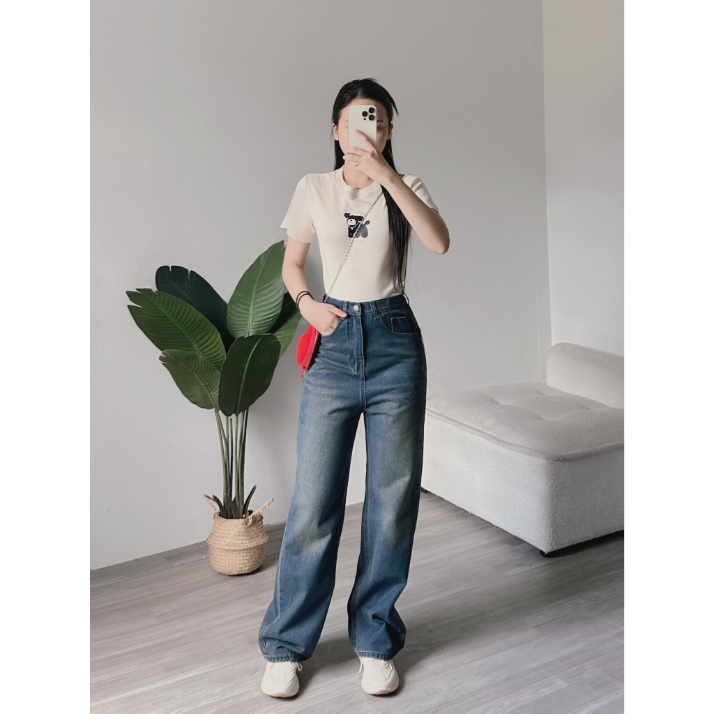 Quần Jean Trơn Basic Màu Retro ENVY J110