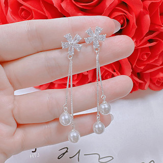 Bông tai móc tua trai chất liệu bạc s925 MS08n