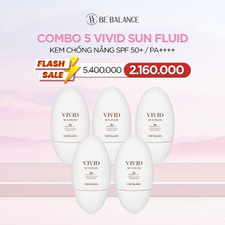 Combo 5 kem chống nắng kiềm dầu lâu trôi be'balance vivid sun fluid phổ rộng bảo vệ và dưỡng da spf50+/pa4+ 50ml