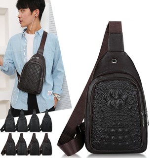 Túi Đeo Chéo Nam Da Pu Nam Dập Vân Da Cá Sấu Sử Dụng Đeo Chéo Đeo Trước Ngực TUI-191