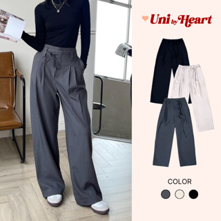 Quần dài ống suông nữ Lusia Pants QD020 cạp cao, dáng rộng, form thụng, kèm dây đai - Uni By Heart