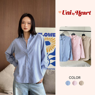 Áo sơ mi nữ pearl shirt smi024 dài tay kẻ sọc - uni by heart