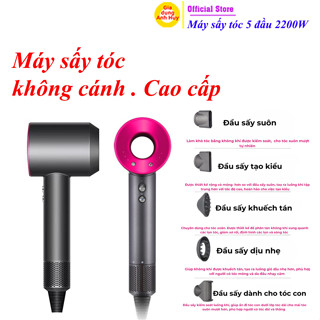 Máy sấy tóc 2 chiều nóng lạnh không cánh quạt công suất 2200W kèm nhiều phụ kiện - GDAH