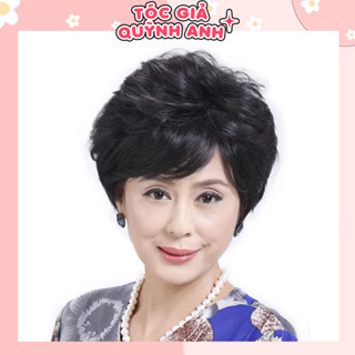 Tóc giả nữ ngắn trung niên, tặng lưới chụp (Sỉ 120k)QATN13