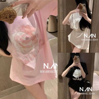 Áo phông C.N hoa hồng form giấu quần xinh đỉnh luôn Hàng QC freesize 3 màu