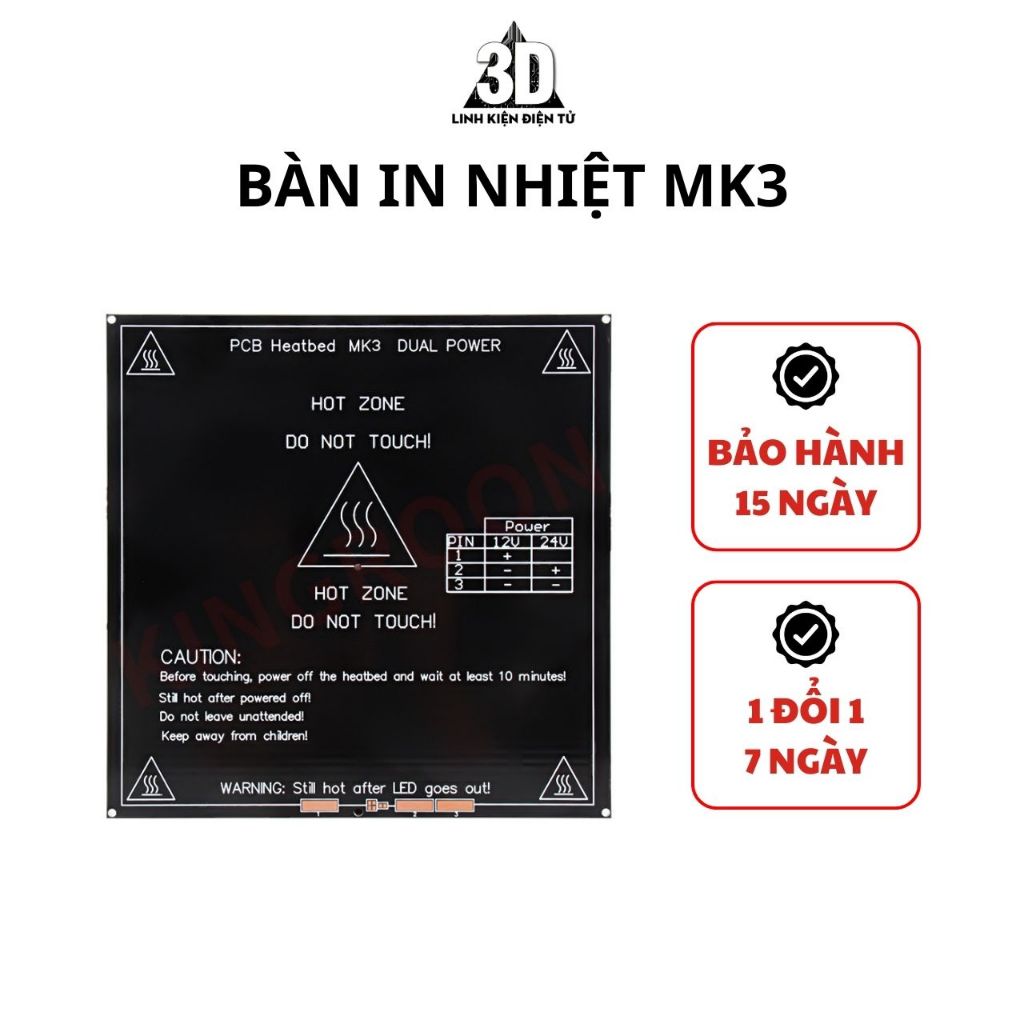 Bàn in nhiệt MK3 214x214, 220x220, 235x235 dành cho máy in 3D