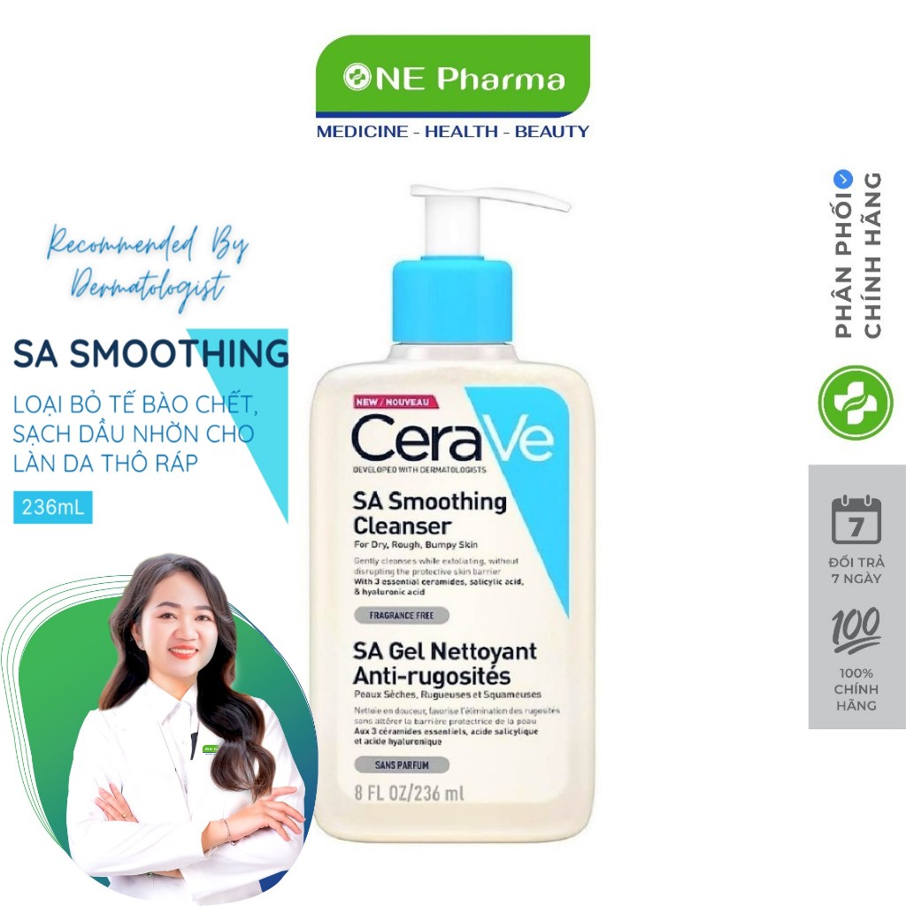 Sữa rửa mặt CeraVe SA Smoothing Cleanser 236ml (Bản Pháp)