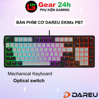 Bàn phím quang cơ DAREU EK98X PBT BLACK-GREY (WATERPROOF, OPTICAL sw, MULTI LED)