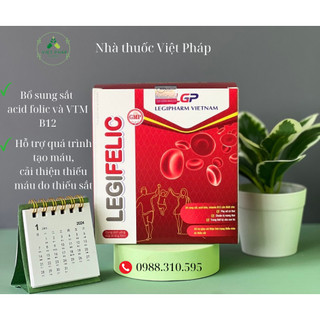 Sắt LEGIFELIC- Sắt nước hỗ trợ quá trình tạo máu, cải thiện tình trạng thiếu máu do thiếu sắt-Hộp 20 ống