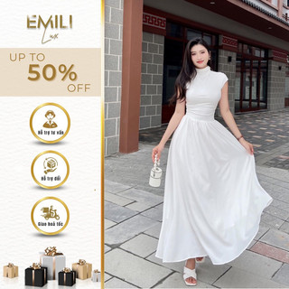 Váy thun tiểu thư Emili dáng dài chân váy xòe kiểu nữ 