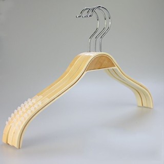 combo 5 móc gỗ vai tre đầu móc tròn màu vàng, nâu treo quần áo người lớn, đầu móc xoay 360