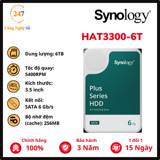 Ổ cứng hdd synology hat3300-6t dung lượng 6tb - hàng chính hãng