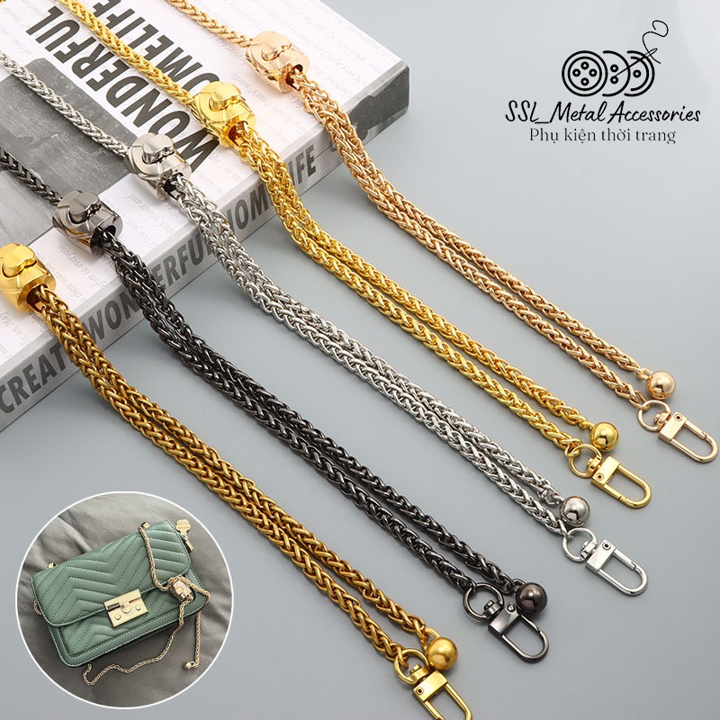 [HÀNG MỚI] Dây đeo túi xách có nút điều chỉnh độ dài của dây hình trụ xích đôi, dài 120cm HW-8095, #ssl_accessories