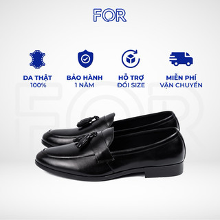 Giày lười công sở đai chuông FOR da bò thật TLF01