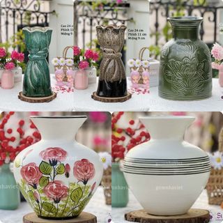 Lọ hoa gốm bát tràng thanh lý giá rẻ- bình cắm hoa decor trang trí phòng khách-nhiều mẫu
