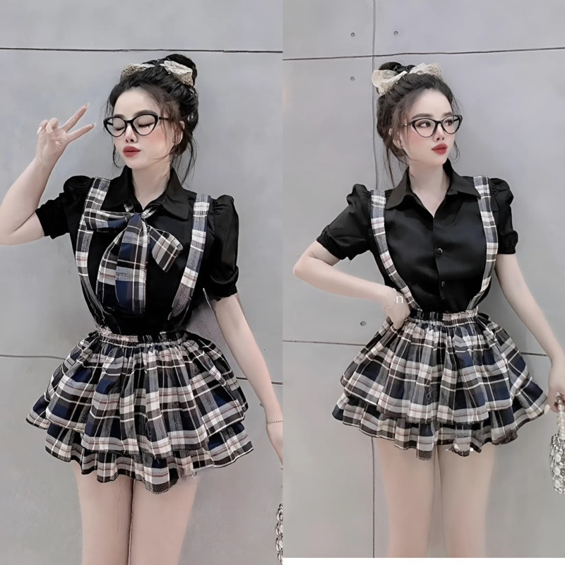 Set đầm caro xèo siêu xinh 🍓🍓🍓10ca