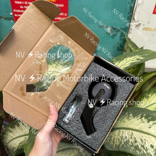 Gương chiếu hậu kiểu tròn mini H2C mặt kính trắng lắp được nhiều dòng xe