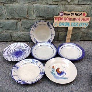 🤗SET 2 DĨA CAO CẤP GỐM KIỂU XƯA 20CM >👌HÀNG CHUẨN ĐẸP MỊN 💯💯 NHƯ ẢNH
