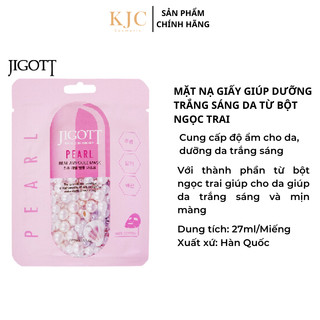Mặt Nạ Giấy Dưỡng Trắng Sáng Da (10 Miếng) - JIGOTT PEARL REAL AMPOULE MASK