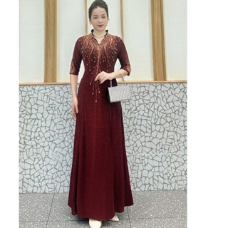 Đầm trung niên dự tiệc cao cấp maxi,bigsize,cho mẹ,tặng bà