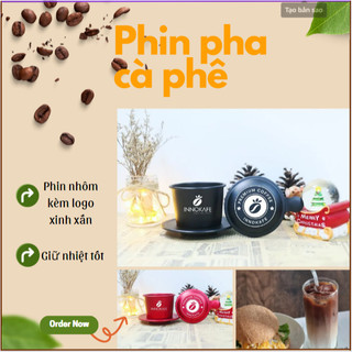 Phin pha cà phê INNOKAFE, Phin nhôm pha cà phê in logo cao cấp, Phin pha coffee