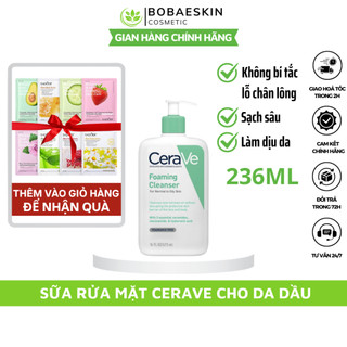 Sữa rửa mặt Cerave sữa rửa mặt cho da dầu mụn và nhạy cảm Cerave Foaming Facial Cleanser 236ml