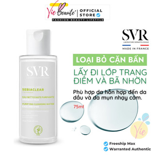 Nước tẩy trang svr làm sạch da, tẩy trang và giúp loại bỏ dầu svr sebiaclear eau micellaire 75ml