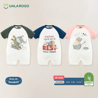 Ualarogo bộ body cộc tay chất liệu petit cho bé từ 3-12 tháng
