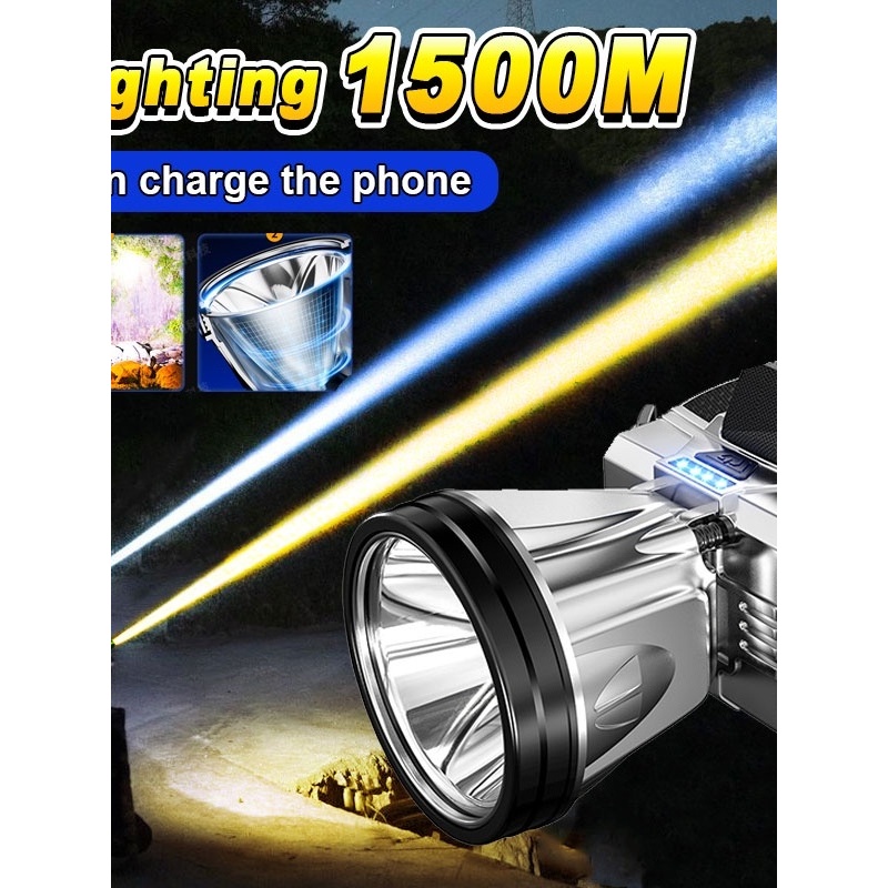 Đèn Pin Đội Đầu LAMP Siêu Sáng Chống Thấm Nước, Cổng Sạc UBS/TYPE-C Tiện Lợi Dùng Sạc Điện Thoại , Cắm Trại Du Lịch HOT