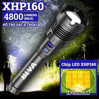 Đèn pin siêu sáng P160 P90 COB cao cấp có zoom 2025