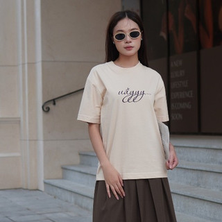  Áo phông nữ in chữ ngực dáng suông rộng,Áo thun nữ vải cotton dày dặn co giãn thấm mồ hôi AVNHP042401