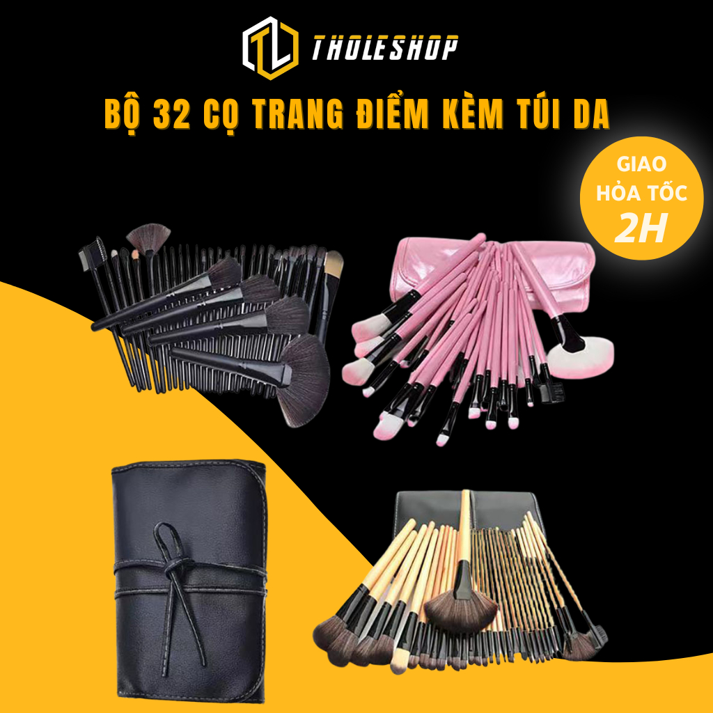 Bộ 32 Món Cọ Tang Điểm, Makeup Cá Nhân - Má Hồng, Đánh Khối, Đánh Mắt Tholeshop 3301