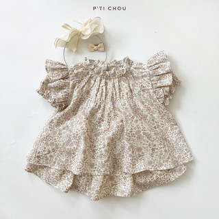 Minnie linen set Set áo váy hoa nhí P'ti chou cho bé gái 9kg - 30kg