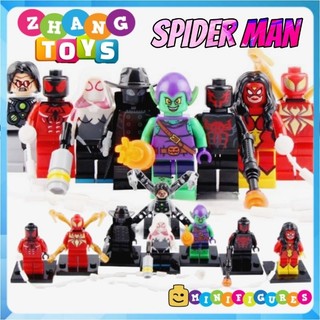 Đồ chơi Xếp hình mô hình Scarlet Spider - Woman Man - Iron Spider - Doc Ock - Green Goblin Noir Minifigures Xinh X0107