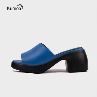 Sandal Cao Gót Nữ KUMOO Màu Xanh Da Trời SDCG-KUMO-011 Sục Cao Gót Đế Vuông Lugsole 7cm Cao Trước 2cm Thời Trang