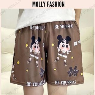 Quần Short hoạt hình Unisex BE YOURSELF ❤️ Quần đùi nam nữ mặc nhà Freesize 38-65kg Molly Fashion