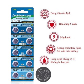 1 vỉ 10 viên pin cúc áo 1.5V AG10 / LR54 / 389 / 189 Alkaline Battery -dc4776