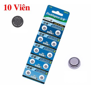 Vỉ 10  Pin Đồng Hồ Đeo Tay AG1/LR621/164/364A Dạng Cúc Áo -dc4265