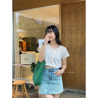 [HÀNG MỚI BÁN CHẠY] Áo lưới ngắn tay ✅ cúc gỗ ✅cổ tròn [#2225]