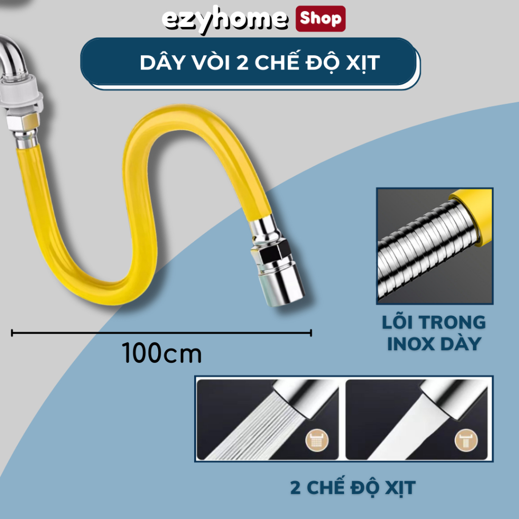 Vòi nối dài vòi nước lõi van bằng thép không vòi tăng áp xoay 360° EZYHOME