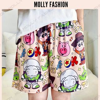 Quần Short hoạt hình Unisex PILOT❤️ Quần đùi nam nữ mặc nhà Freesize 38-65kg Molly Fashion
