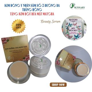 (Tặng Bột rửa mặt Matcha) Kem dưỡng da đông y collagel 20gr Cấp nước, dưỡng ẩm, căng bóng trắng sáng