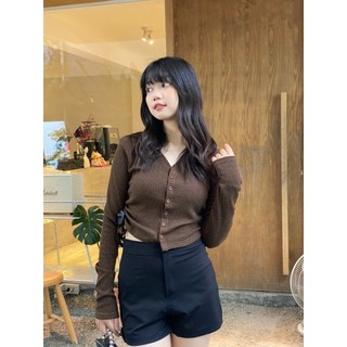 Áo thun nữ LALUNA áo thun trơn dài tay nhúm eo [#9205]